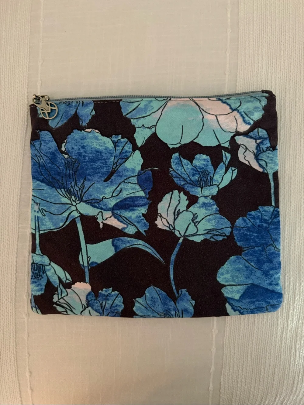 Maaji Floral Blue Zip Pouch